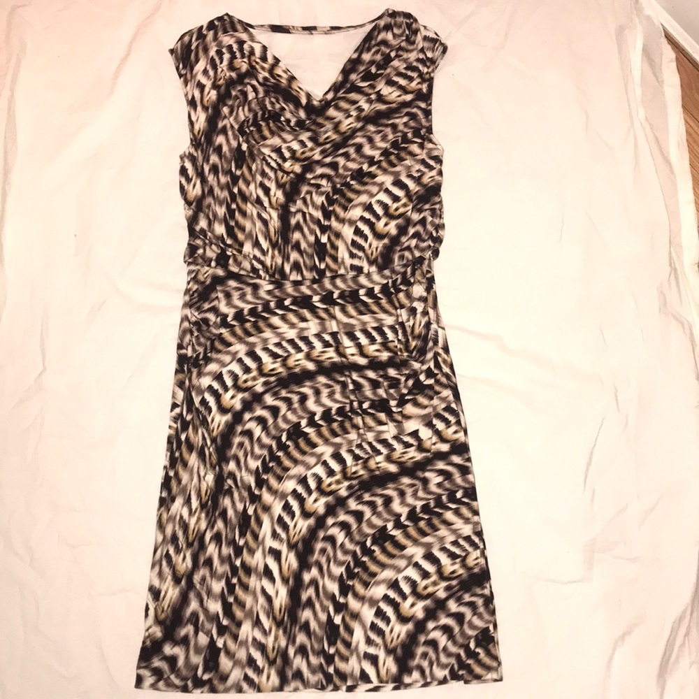 Pullon drape neck stretch jersey dress